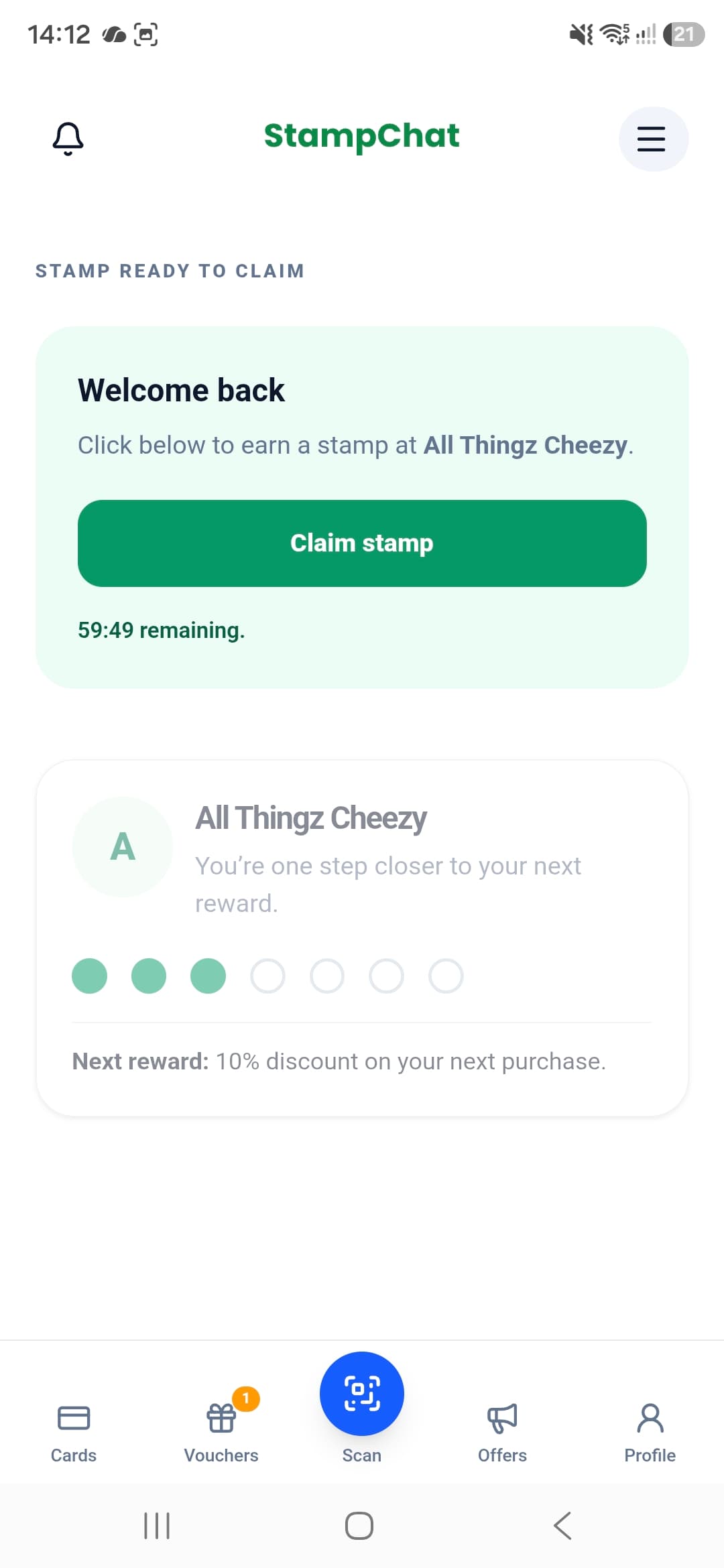 StampChat screen