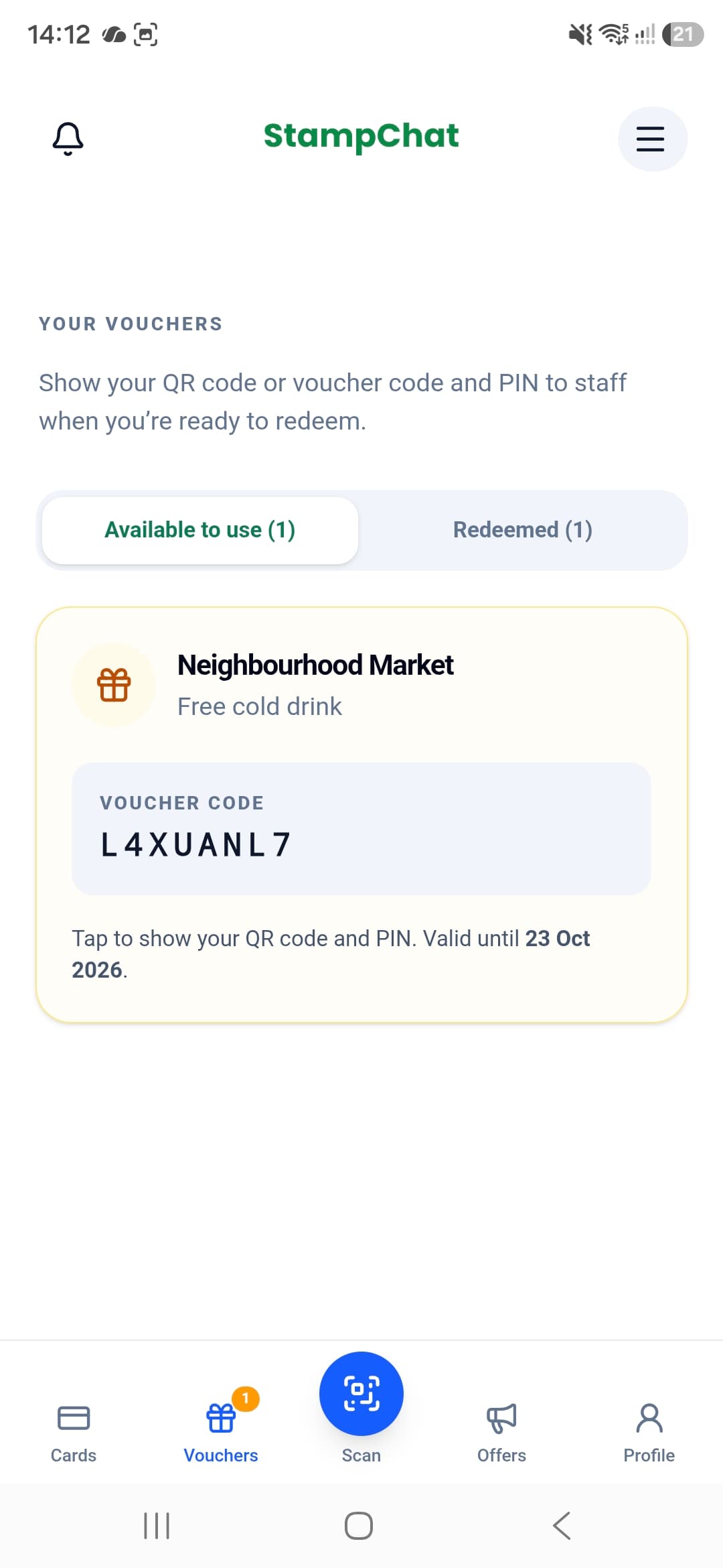 StampChat screen